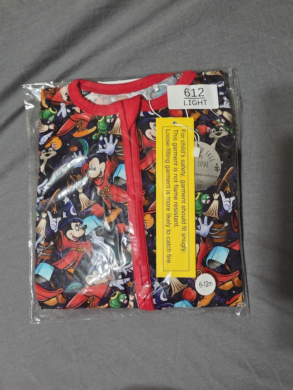 Mickey Mouse Red Trimmed Zippie